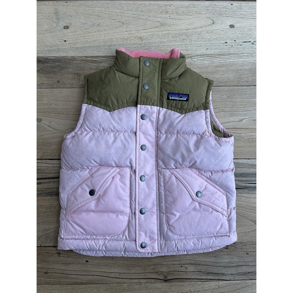 Patagonia Other - Patagonia Puffer Vest Girls Size XS Brown/Pink